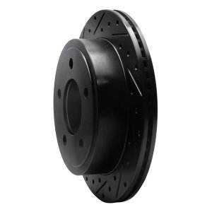 Dodge Ram 1500 Van Brake Rotor (1) - Rear Left - R1 Concepts - Drilled & Slotted - Black - 2003